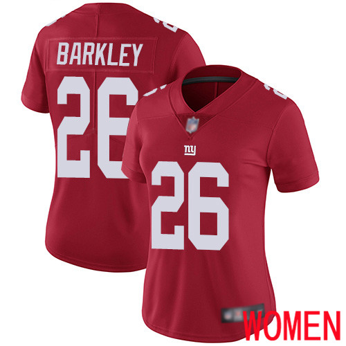 Women New York Giants #26 Saquon Barkley Red Limited Red Inverted Legend Football NFL Jersey->women nfl jersey->Women Jersey